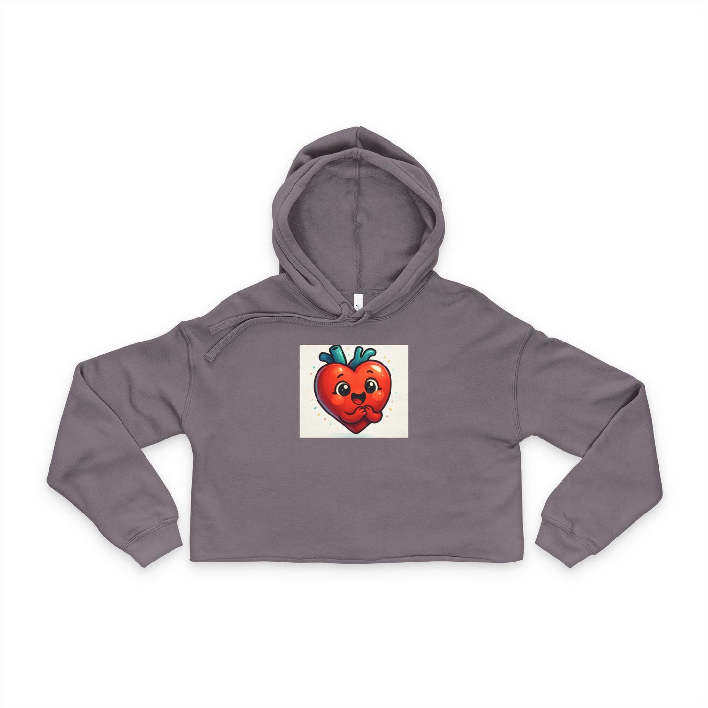 Cropped Hoodie — Cute Heart Strawberry Graphic